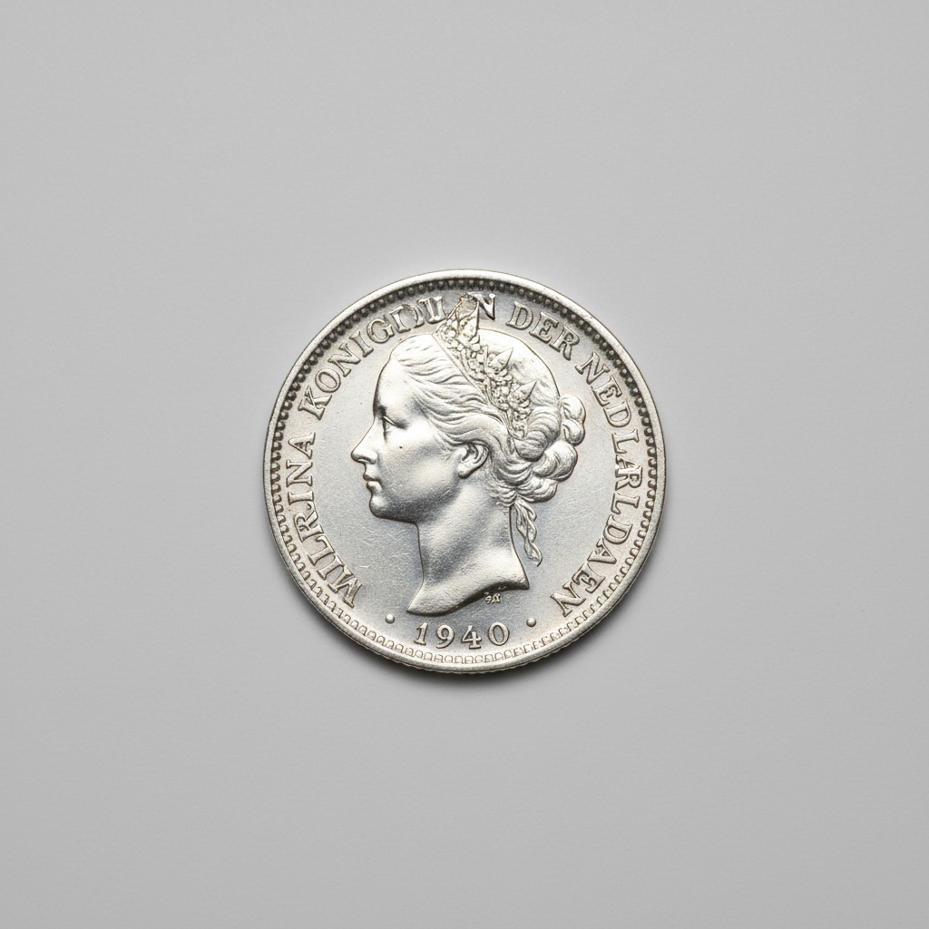 Zilveren Gulden Wilhelmina (1892-1945) — AI-impressie